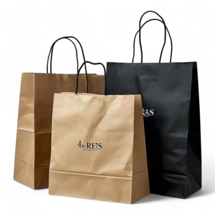 Custom kraft Paper Bag with Logo Gift Bags Shopping bag with Handle Clothes Merchandise Bag Boutique Bags Party Wedding Bag Recyclable Photoroom